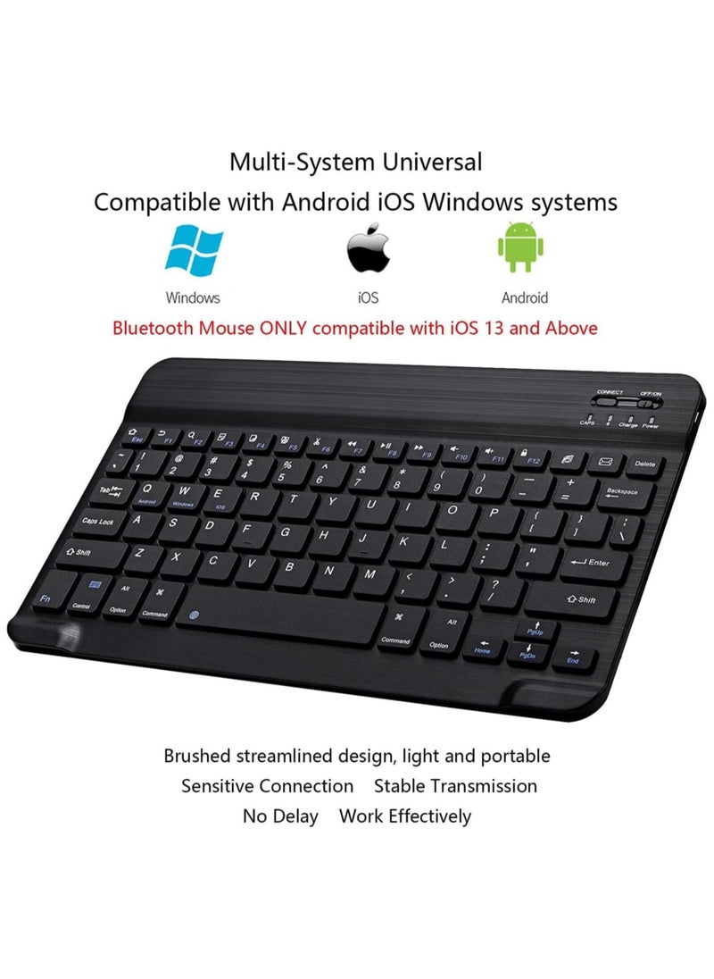Arabic and English Bluetooth Keyboard and Mouse Combo, Ultra-Slim Portable Compact Wireless Mouse Keyboard Set for IOS Android Windows Tablet Phone iPhone iPad Pro Air Mini