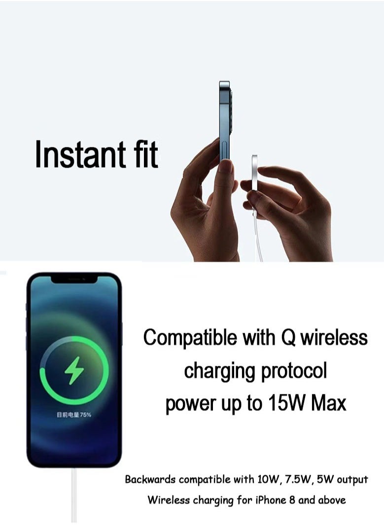 Beauenty - MagSafe charger, wireless magnetic fast PD charging, maximum 15W fast wireless charging, compatible with iPhone 15/15 Plus/15 Pro/15 Pro, 14/13/12 series, AirPods Pro, etc. - Image 1