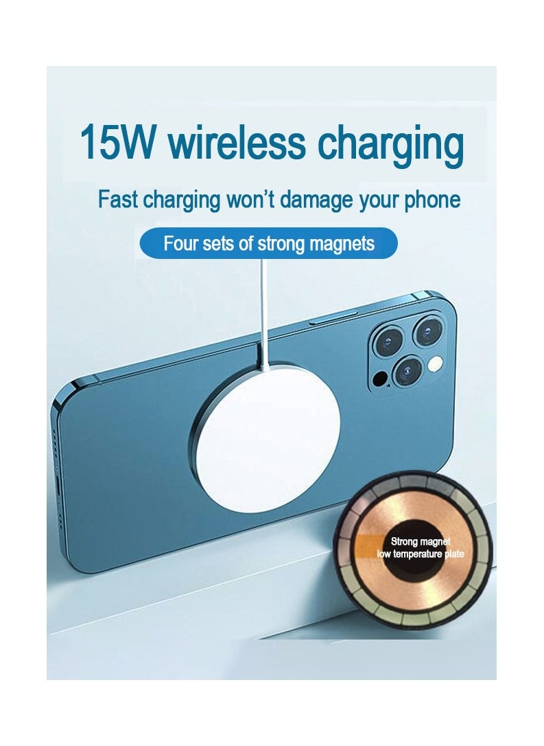 Beauenty - MagSafe charger, wireless magnetic fast PD charging, maximum 15W fast wireless charging, compatible with iPhone 15/15 Plus/15 Pro/15 Pro, 14/13/12 series, AirPods Pro, etc. - Image 1