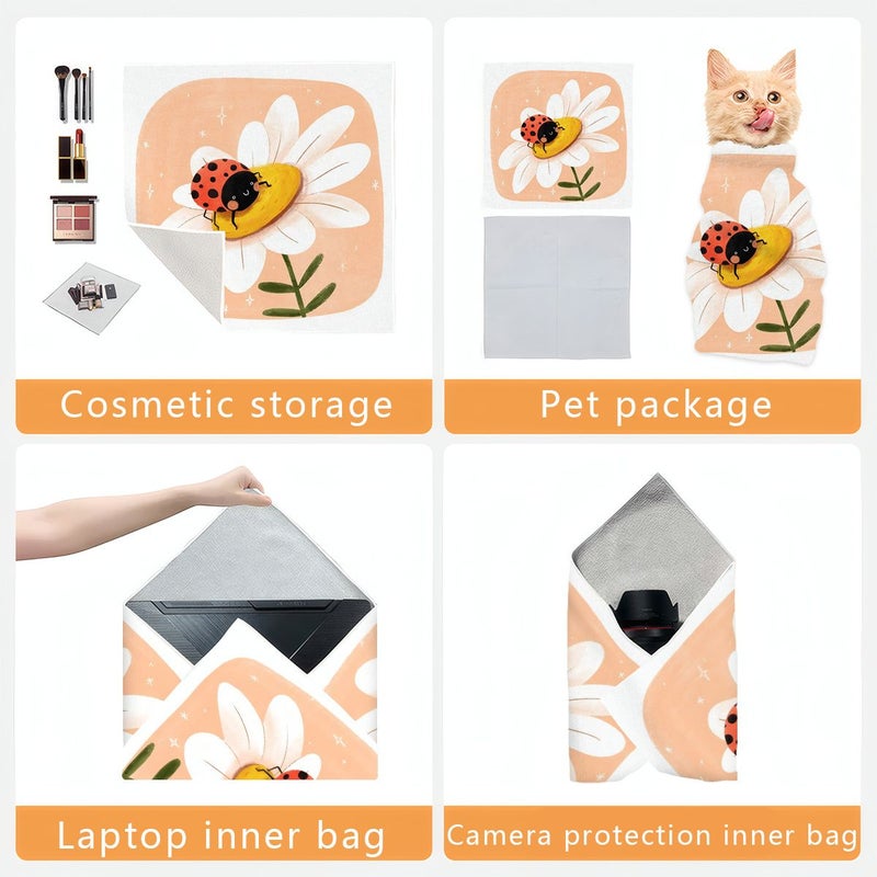 Self Adhesive Magic Wrap Cloth 70cm x 70cm Ladybug Daisy Cleaning Cloth - Image 4
