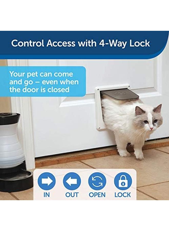 PetSafe Interior Cat Door 4 Way Locking Indoor Pet Door Flap Tinted Privacy Door For Cat Litter Box Or Pet Feeder Built In Door Lock Durable Door Frame Diy Easy Install Hardware Kit Included - Image 2
