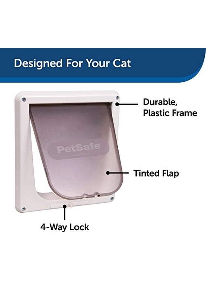 PetSafe Interior Cat Door 4 Way Locking Indoor Pet Door Flap Tinted Privacy Door For Cat Litter Box Or Pet Feeder Built In Door Lock Durable Door Frame Diy Easy Install Hardware Kit Included - Image 3