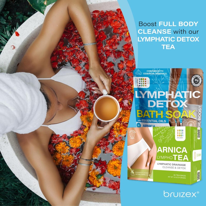 Bruizex Arnica Montana Bath Salts, Espom Salt Bath Soak for Lymphatic Drainage & Body Detox, Epsom Salts for Soaking with Essential Oils, Bath Salts for Pain Relief, Swelling & Post Surgery, 1 Lb - Image 5