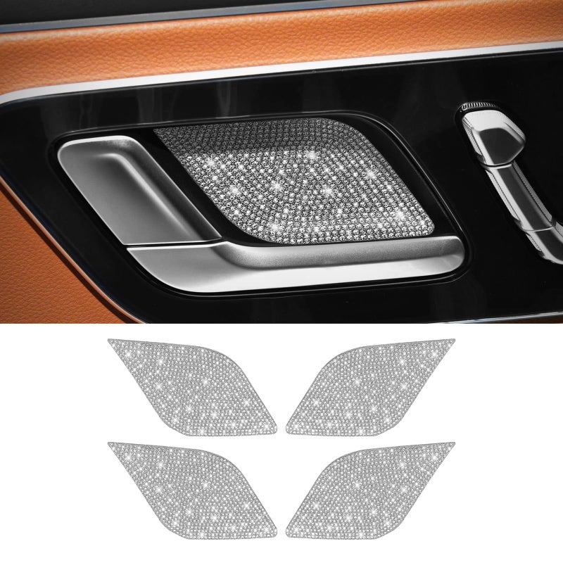 ZSJO 4PCS Car Soft Rubber Type Inner Door Handle Bowl Covers Trims Protective Sticker Compatible with New MercedesBenz CEGLCSEQEEQS 4 - Image 2