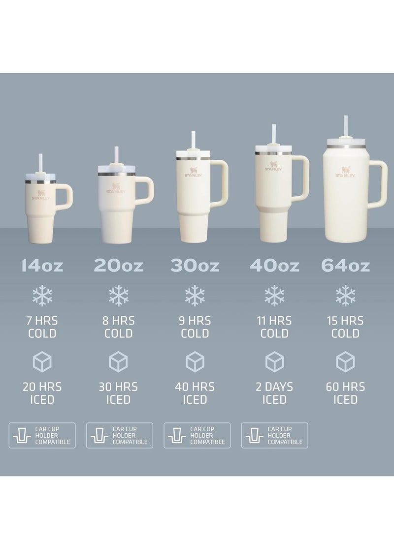 Stanley - Quencher H2.O FlowState™ 40oz Tumbler || Cream 2.0 | Stainless Steel Vacuum Insulated Travel Mug with Reusable Straw & Leakproof Lid – Keeps Drinks Cold 11H/Iced 48H/Hot 7H – Eco-Friendly Water Bottle for Coffee, Tea, Smoothies, Gym, Travel & More - Image 1