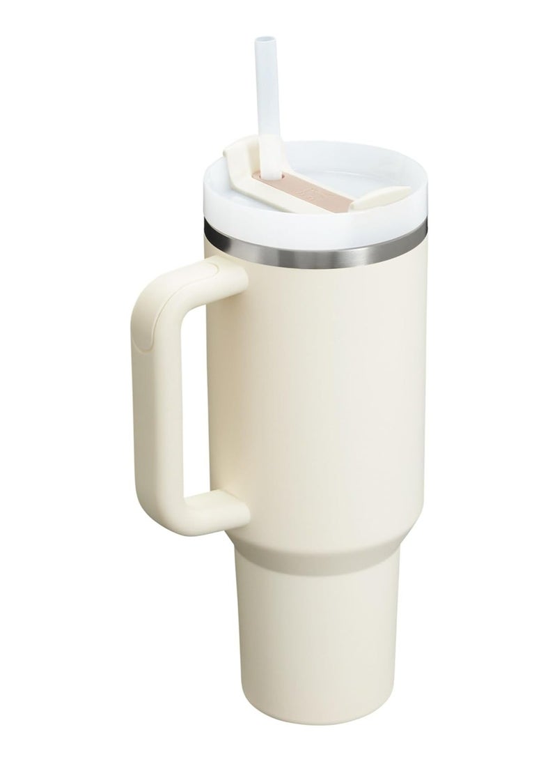 Stanley - Quencher H2.O FlowState™ 40oz Tumbler || Cream 2.0 | Stainless Steel Vacuum Insulated Travel Mug with Reusable Straw & Leakproof Lid – Keeps Drinks Cold 11H/Iced 48H/Hot 7H – Eco-Friendly Water Bottle for Coffee, Tea, Smoothies, Gym, Travel & More - Image 1