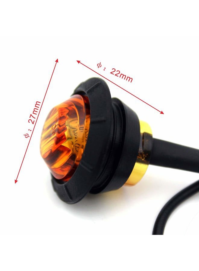 KEING Mini Small Round 3/4 Inch 12V Amber LED Button Clearance Lamp Universal Side Marker Indicator Lights Waterproof Marine Truck Trailer Bus ATV RV Lorry Van Caravan - Image 4