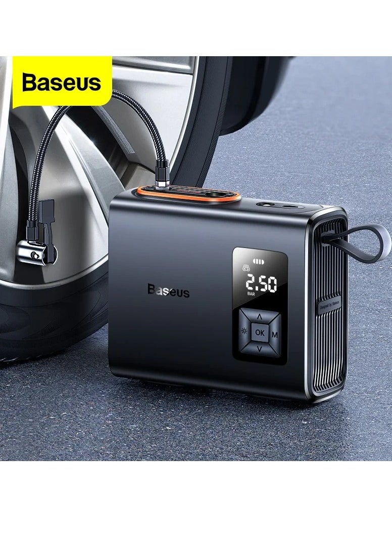 Baseus - Wireless Tire Inflator Pump Portable Air Compressor with LCD Smart Display for Car/Motorcycle/Bicycle/Inflatable Ball Pressure Injector Tyre Electric Inflation - Image 1