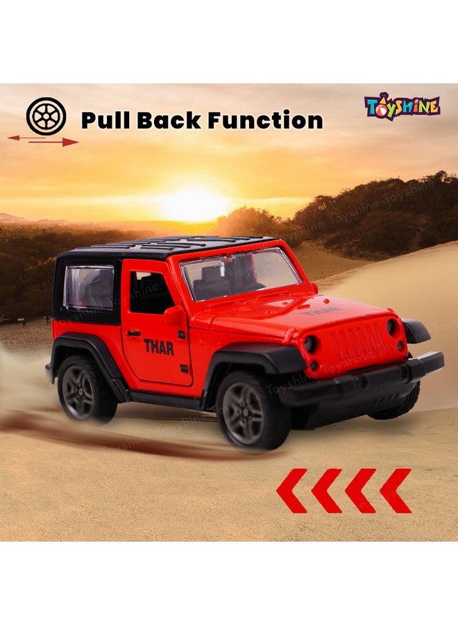 Toyshine 1:32 Scale Die Cast Thaar Model Vehicle Toy Car with Pull Back Function Along with Opening Door Feature for Kids Boy Girl 3+, Red - Image 3