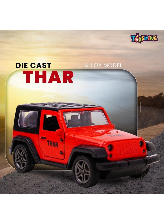 Toyshine 1:32 Scale Die Cast Thaar Model Vehicle Toy Car with Pull Back Function Along with Opening Door Feature for Kids Boy Girl 3+, Red - Image 2