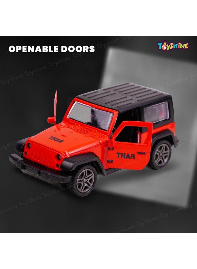Toyshine 1:32 Scale Die Cast Thaar Model Vehicle Toy Car with Pull Back Function Along with Opening Door Feature for Kids Boy Girl 3+, Red - Image 5