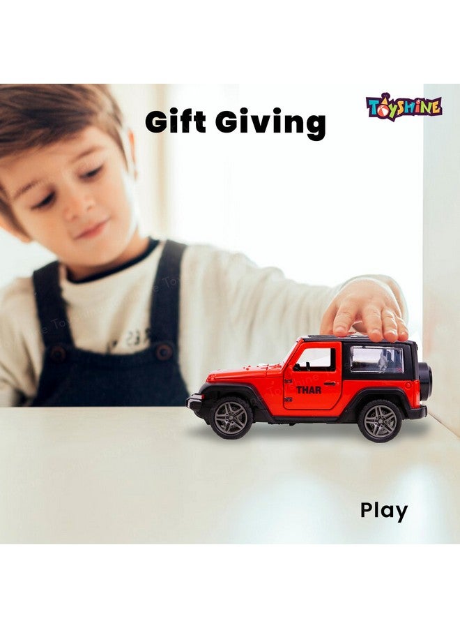 Toyshine 1:32 Scale Die Cast Thaar Model Vehicle Toy Car with Pull Back Function Along with Opening Door Feature for Kids Boy Girl 3+, Red - Image 4