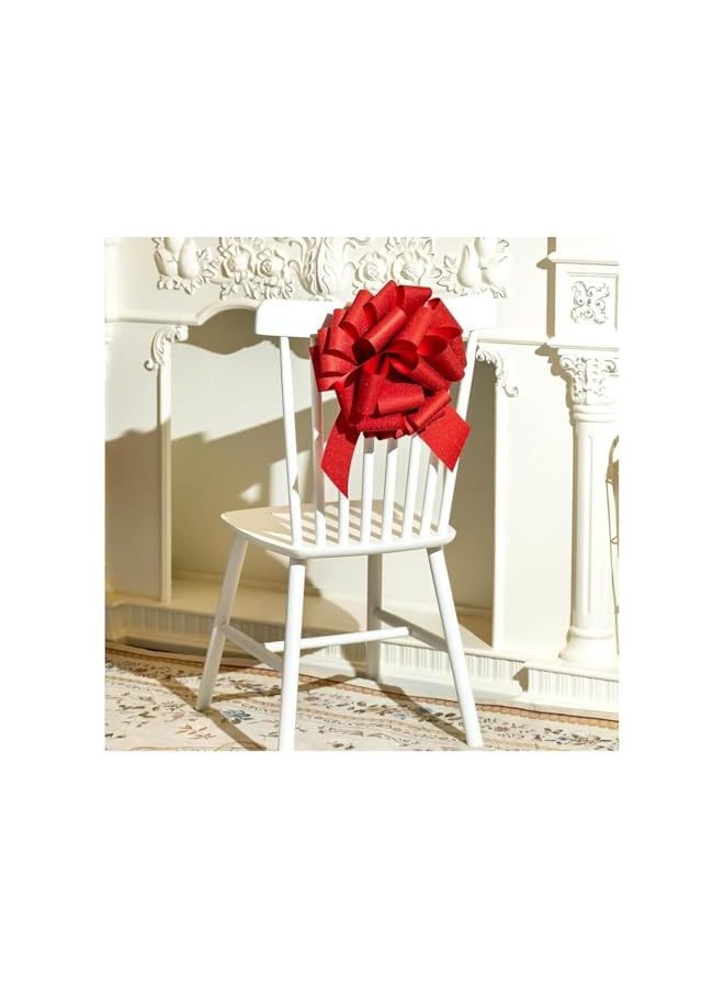 The Bros أقواس سحب، أقواس هدايا، قوس عملاق للسيارة، قوس عيد ميلاد، قوس للهدايا لتنسيق باقات الزهور، زينة عيد الميلاد والزفاف (أحمر) - Image 2