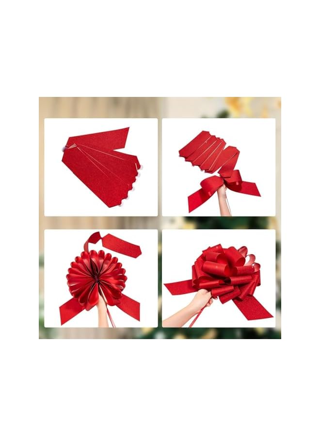 The Bros أقواس سحب، أقواس هدايا، قوس عملاق للسيارة، قوس عيد ميلاد، قوس للهدايا لتنسيق باقات الزهور، زينة عيد الميلاد والزفاف (أحمر) - Image 4