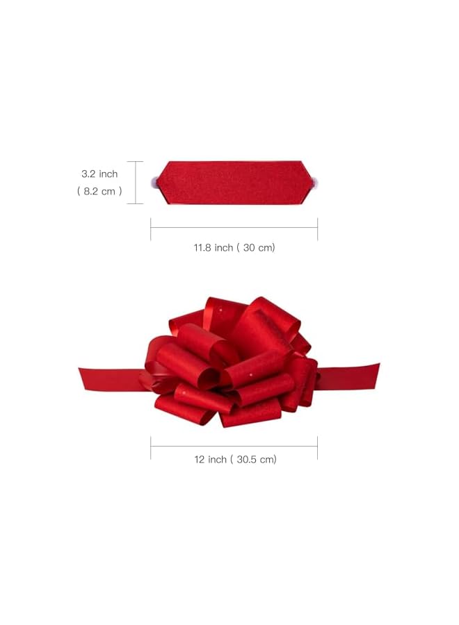 The Bros أقواس سحب، أقواس هدايا، قوس عملاق للسيارة، قوس عيد ميلاد، قوس للهدايا لتنسيق باقات الزهور، زينة عيد الميلاد والزفاف (أحمر) - Image 3