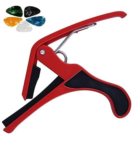 Mustang Guitar Pics And Guitar Capo Hardened Fibre (Red) - Image 5