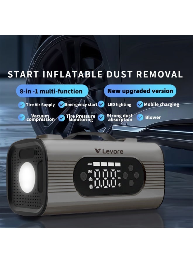 LEVORE LJS11 8-in-1 Multi-Function Car Jump Starter with Air Compressor, Tire Inflator, Vacuum Cleaner & Power Bank, Emergency LED Light, Digital Display, Portable Car Emergency Kit – Ultimate Edition - Image 2