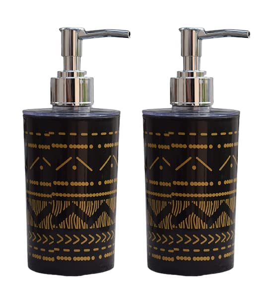 HARISTAR Liquid Soap Dispenser/Shampoo/Bottle Set with Pump for handwash in Bathroom, Kitchen Sink Chrome Finish top (Glitter Black), Plastic - Image 1