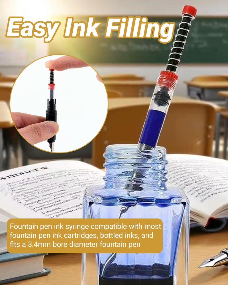 Srzllxfc 5-Pack Fountain Pen Ink Syringe Fillers with Storage Tube â€“ Spring Converter for Refilling Ink Cartridges, Converters â€“ Works with Most Fountain Pens - Image 3