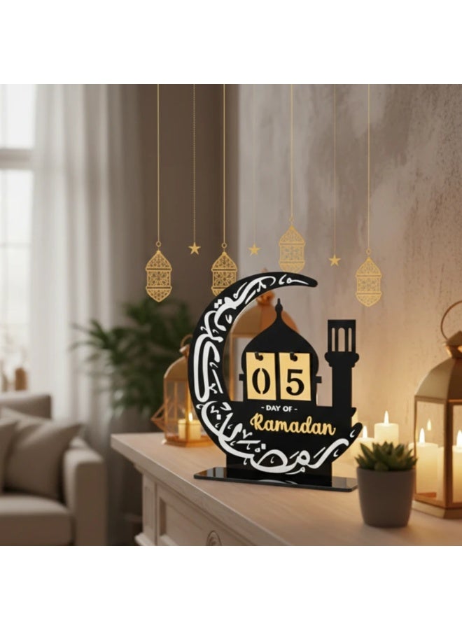 DIY Eid Mubarak Ramadan Acrylic Countdown Calendar Home Decor Ornament - Image 2