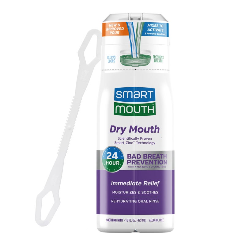 SmartMouth Dry Mouth Activated Mouthwash & Tongue Cleaner, Dry Mouth & Bad Breath Relief - Image 1
