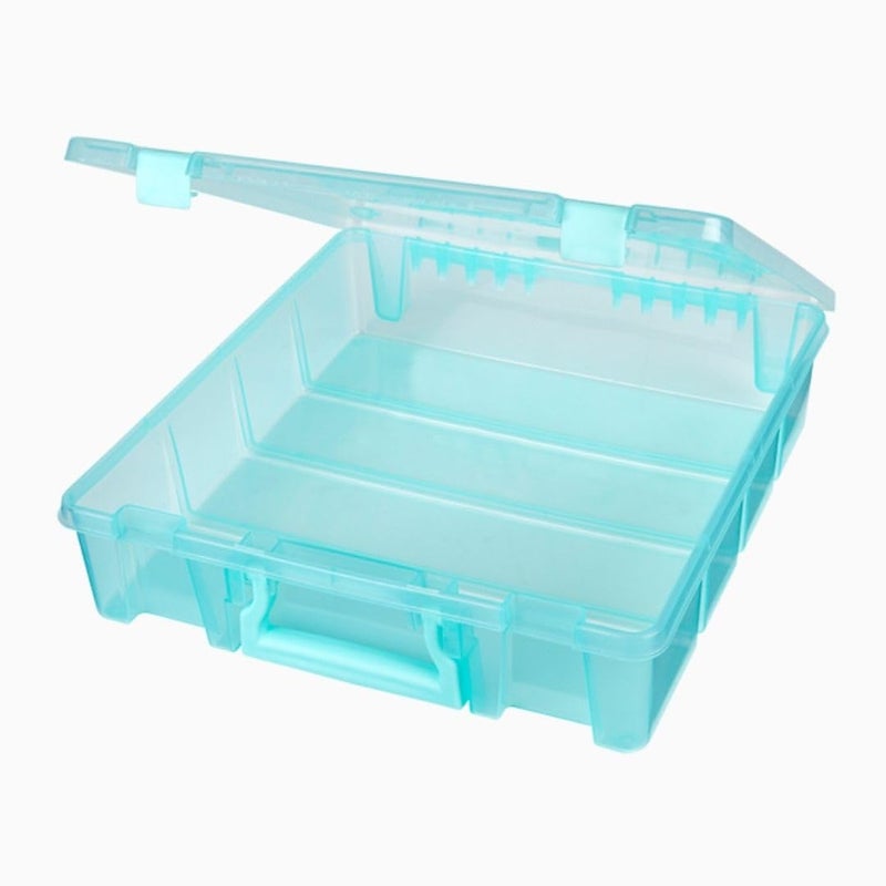ArtBin 6955AA Super Satchel Compartment Box Clear Craft Organizer Storage Case - Aqua, Pack of 1 - Image 2