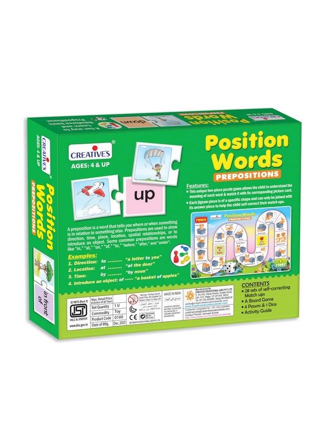 Creative's Position Words | Self-Correcting Match-ups Puzzles | Board Game for Kids | Learning & Educational Fun Game | Reinforce Basic Prepositions | Fun Learning Boards Game | Ages 4 & Up - Image 4