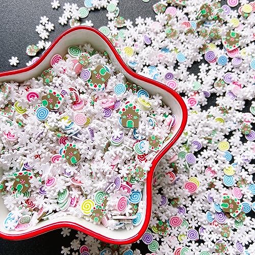 EHOPE Fake Sprinkles Fake Christmas Sprinkles Polymer Clay Sprinkles Polymer Sprinkles Christmas Polymer Clay Slices Fake Candy Sprinkles for Nail Art DIY Crafts Cake Phone（Christmas-90g-9 Styles） - Image 2