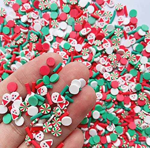 EHOPE Fake Sprinkles Fake Christmas Sprinkles Polymer Clay Sprinkles Polymer Sprinkles Christmas Polymer Clay Slices Fake Candy Sprinkles for Nail Art DIY Crafts Cake Phone（Christmas-90g-9 Styles） - Image 4