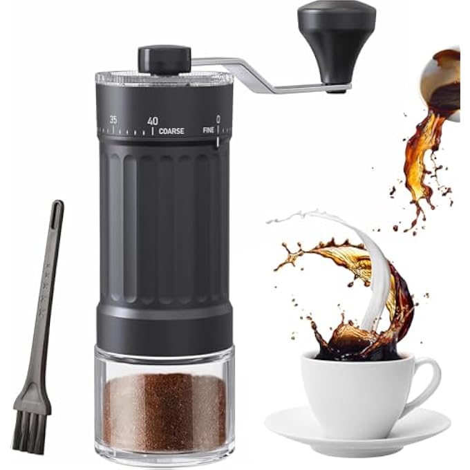 LBOYLOVE Manual Coffee Grinder With 40 External Adjustments 30G Capacity HandCrank Bean Mill Compact Conical Burr Grinder For Espresso Pour Over French Press TravelCampingOffice - Image 1