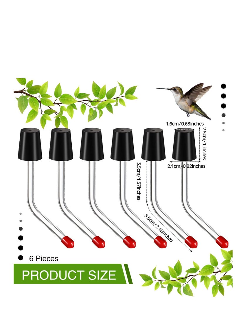 Excefore 6 Packs Hummingbird Feeder for Outdoors, Tubes and Stoppers with BB Hummingbird Feeder, Outdoor Garden Decor Gift - Image 2