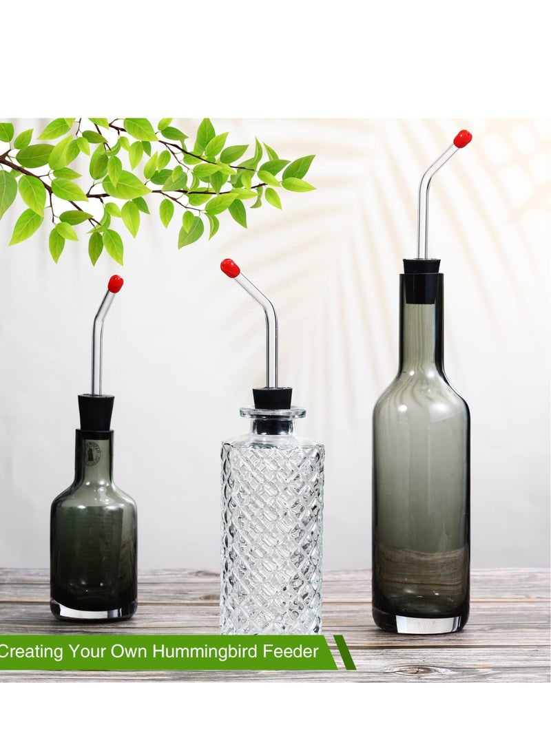 Excefore 6 Packs Hummingbird Feeder for Outdoors, Tubes and Stoppers with BB Hummingbird Feeder, Outdoor Garden Decor Gift - Image 4
