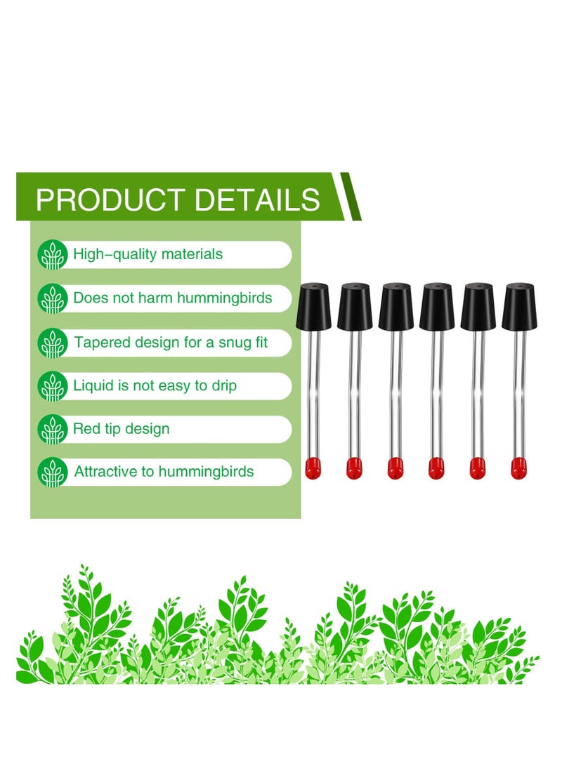 Excefore 6 Packs Hummingbird Feeder for Outdoors, Tubes and Stoppers with BB Hummingbird Feeder, Outdoor Garden Decor Gift - Image 3
