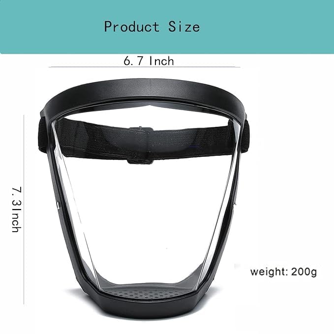 GERIX Anti-Fog Full Face Shield Upgraded, Impact & Wind Resistant Cycling Mask with Adjustable Fit, Transparent Protection for Outdoor & Kitchen Use, Heat & Blue Light Blocking - Image 1