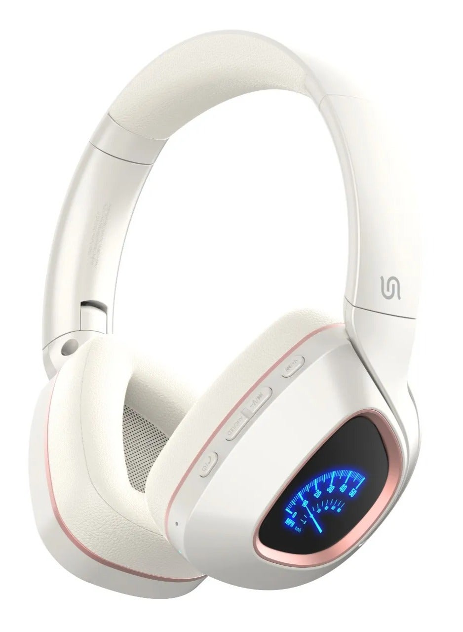 Soundtec CLAP Wireless Headphones with ANC ( Active Noise Cancellation ) and 500mAh Battery / Hands-Free Calling / LED Light Meter / Immersive Audio / High-Grade Material - Khaki