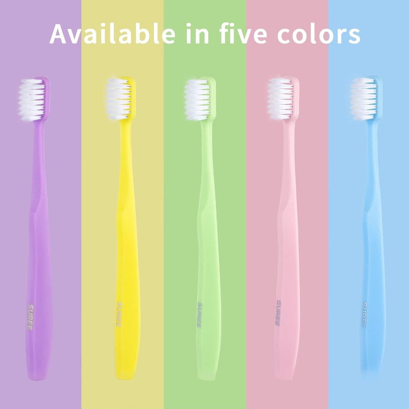 Suree Extra Soft Toothbrush for Sensitive Teeth and Gums (5 Pack), Ultra Soft Toothbrush with 10000 Micro Nano Bristles for Adults and Elderly - Image 2