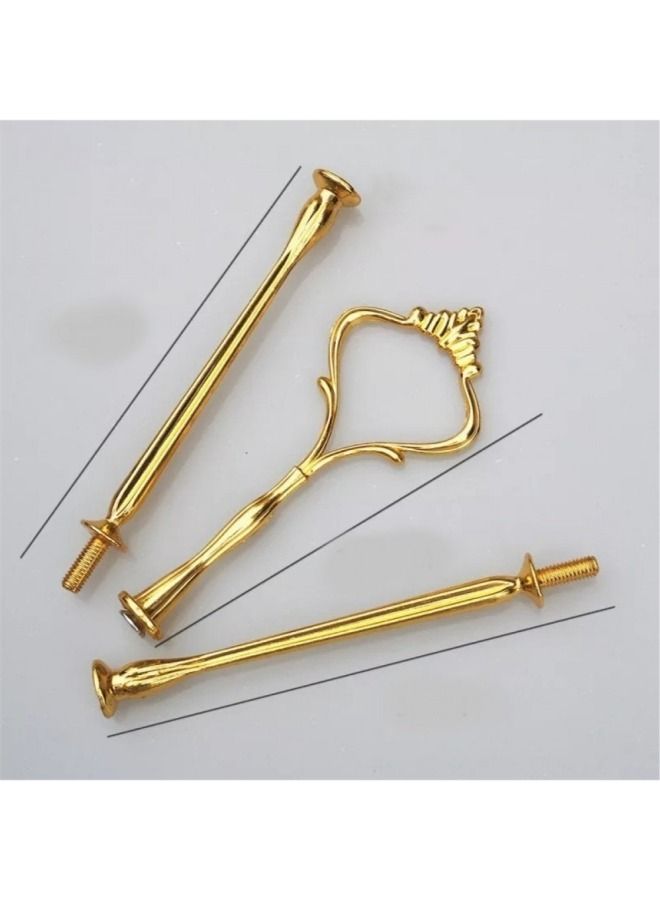 3-Piece Golden Round Ring Cake Fittings Hardware Tray Holder Crown for Resin Crafts DIY - Image 2