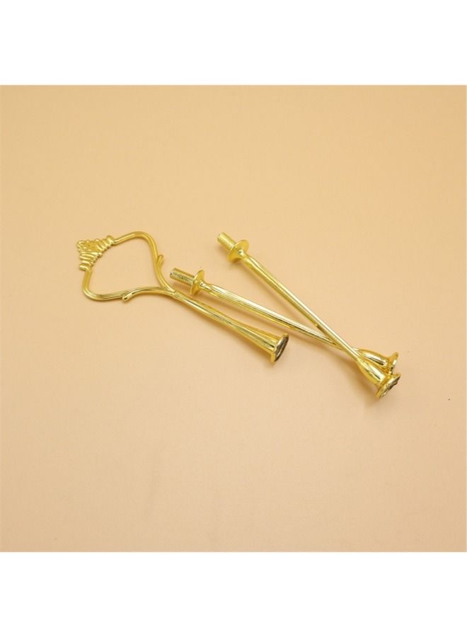 3-Piece Golden Round Ring Cake Fittings Hardware Tray Holder Crown for Resin Crafts DIY - Image 3
