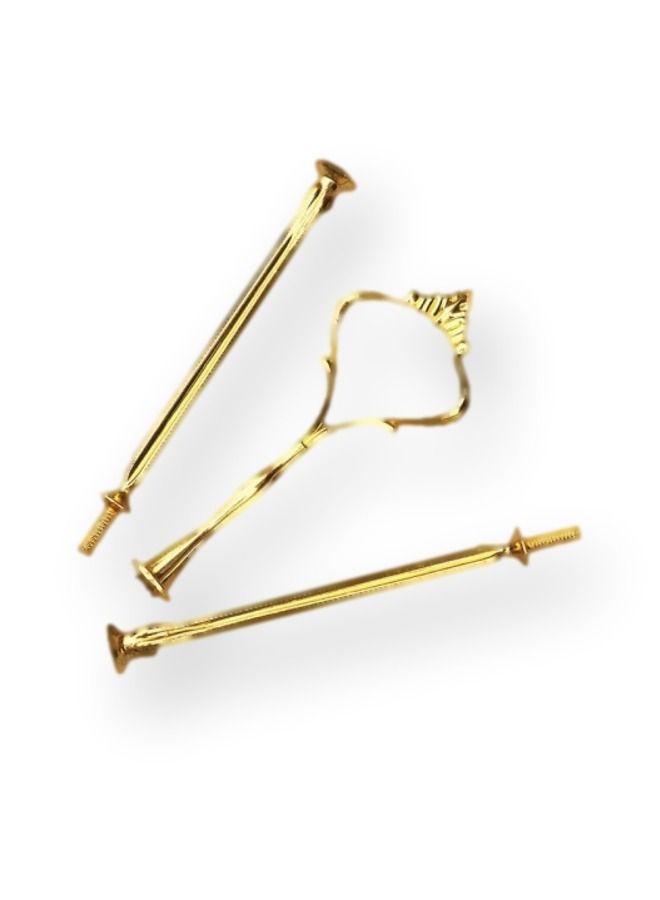 3-Piece Golden Round Ring Cake Fittings Hardware Tray Holder Crown for Resin Crafts DIY - Image 1