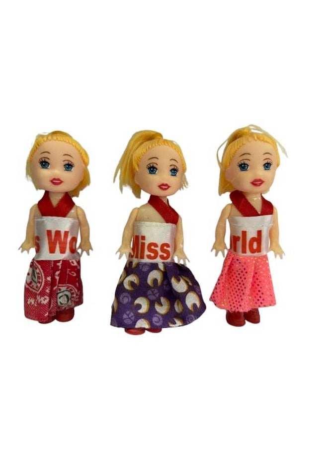 advancedestore - advancedestore 3 Small Baby Girl Sisters Short Hair Doll for Kids, Toddlers, Boys, Girls. Random Clothing Colours Will be Sent. Pack of 3 (6 Inches) - Image 1
