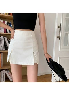 Generic High-waisted Mini Dress White Bodycon Skirt New Arrival Womens Summer A- line Side Slit Petite Pantalon Fashionable White 