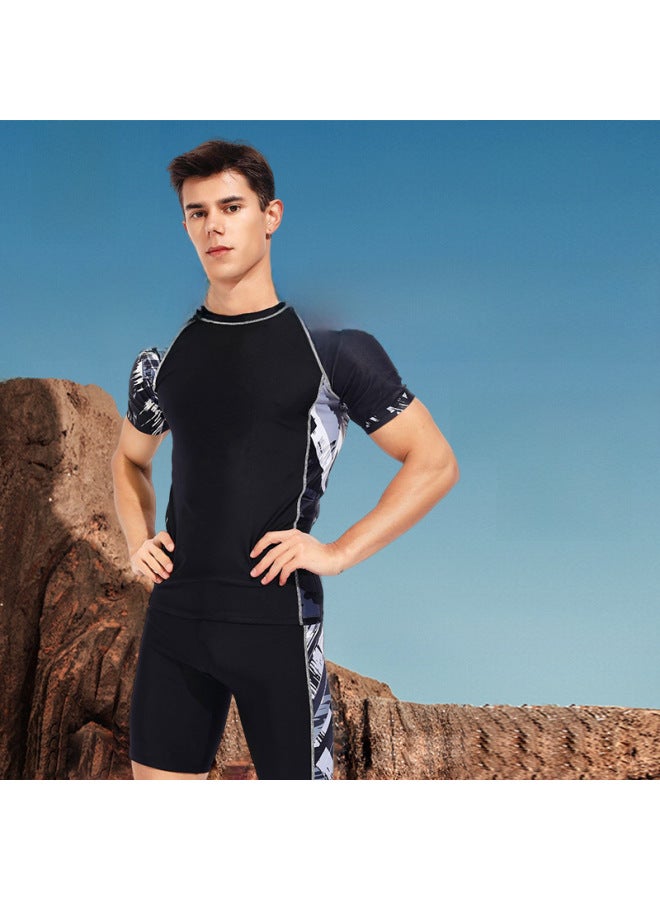 Loquat Men's Swimming Trunks Swimsuit Men's Swimming Trunks Men's Five-point Swimming Trunks Quick-drying Anti-embarrassment Swimming Trunks Men's Swimwear Beach Trunks-Color:65303+8723- - Image 3