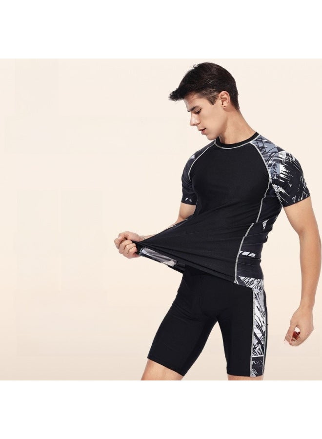 Loquat Men's Swimming Trunks Swimsuit Men's Swimming Trunks Men's Five-point Swimming Trunks Quick-drying Anti-embarrassment Swimming Trunks Men's Swimwear Beach Trunks-Color:65303+8723- - Image 2