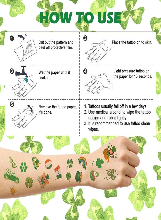 jejucy St Patricks Day Tattoos,16 Unique Sheets Temporary Tattoos St. Patricks Day Accessories, Irish St Patricks Day Decorations Shamrock Gnomes Hats Saint Patricks Day Face Stickers - Image 5
