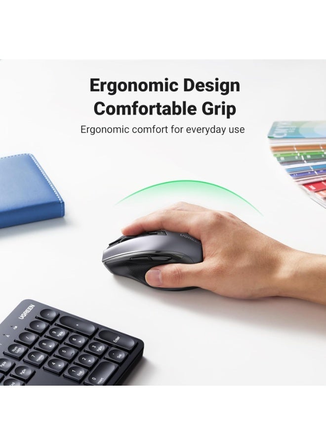 Wireless Keyboard and Mouse Combo,2.4GHz Ergonomic Keyboard Mouse, Compact Silent Cordless Full Size Computer Keyboard, Mouse 5 DPI Levels up to 4000, for Computer, Laptop (Arabic) - Image 3