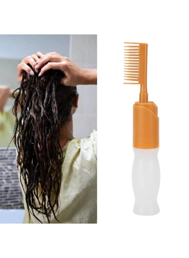 Vnockd Root Comb Applicator and Bottle Hair Dye Bottle With Comb and Graduated Scale for Home and Barber Shop for Scalp Treatment Orange and White - Image 3
