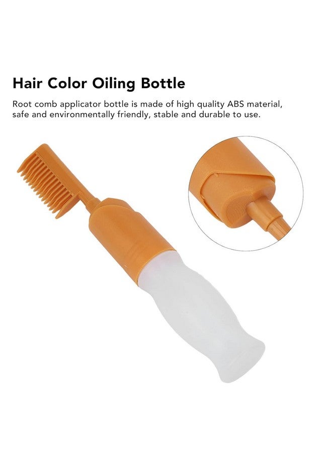 Vnockd Root Comb Applicator and Bottle Hair Dye Bottle With Comb and Graduated Scale for Home and Barber Shop for Scalp Treatment Orange and White - Image 2