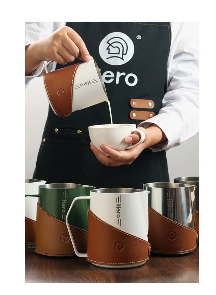 زيروهيرو zeroHero Advanced 450ml Milk Pitcher – 304 Stainless Steel , Available in Bright , White , Teflon , Dark Green , Aged Silver. - Image 4