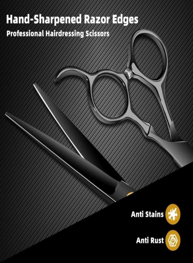 FEELHIGH Professional Hair Shears 6.5" Black Blind Hole Sharp Hair Scissors Hair Cutting Scissors Barber Scissors Barber Shears Haircut Scissors - Image 3