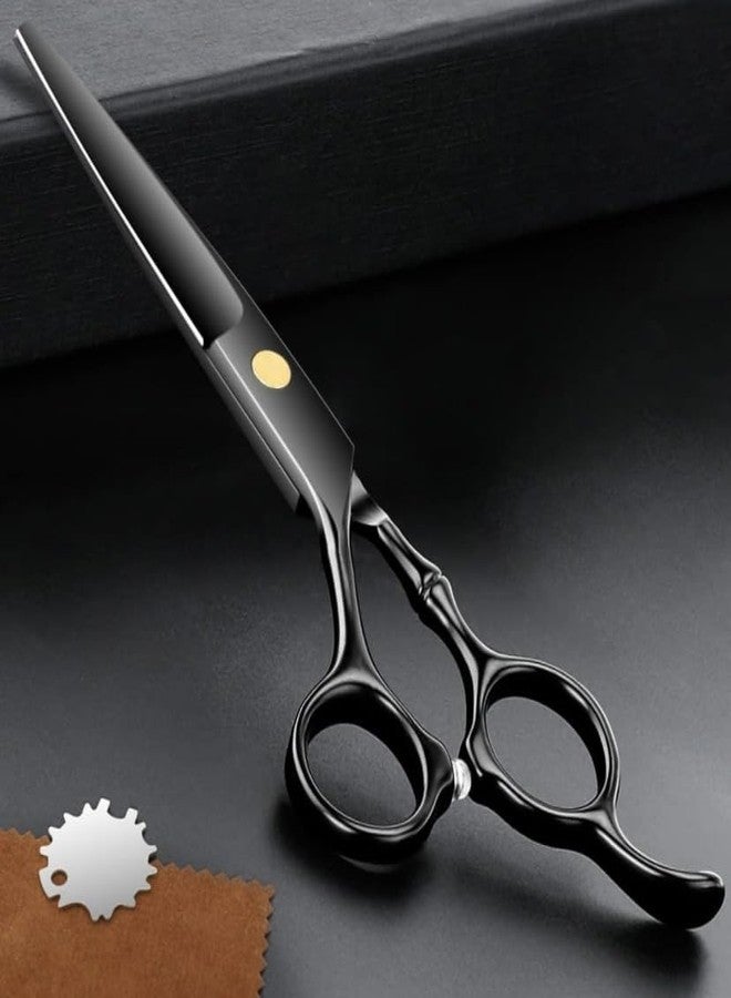 FEELHIGH Professional Hair Shears 6.5" Black Blind Hole Sharp Hair Scissors Hair Cutting Scissors Barber Scissors Barber Shears Haircut Scissors - Image 5